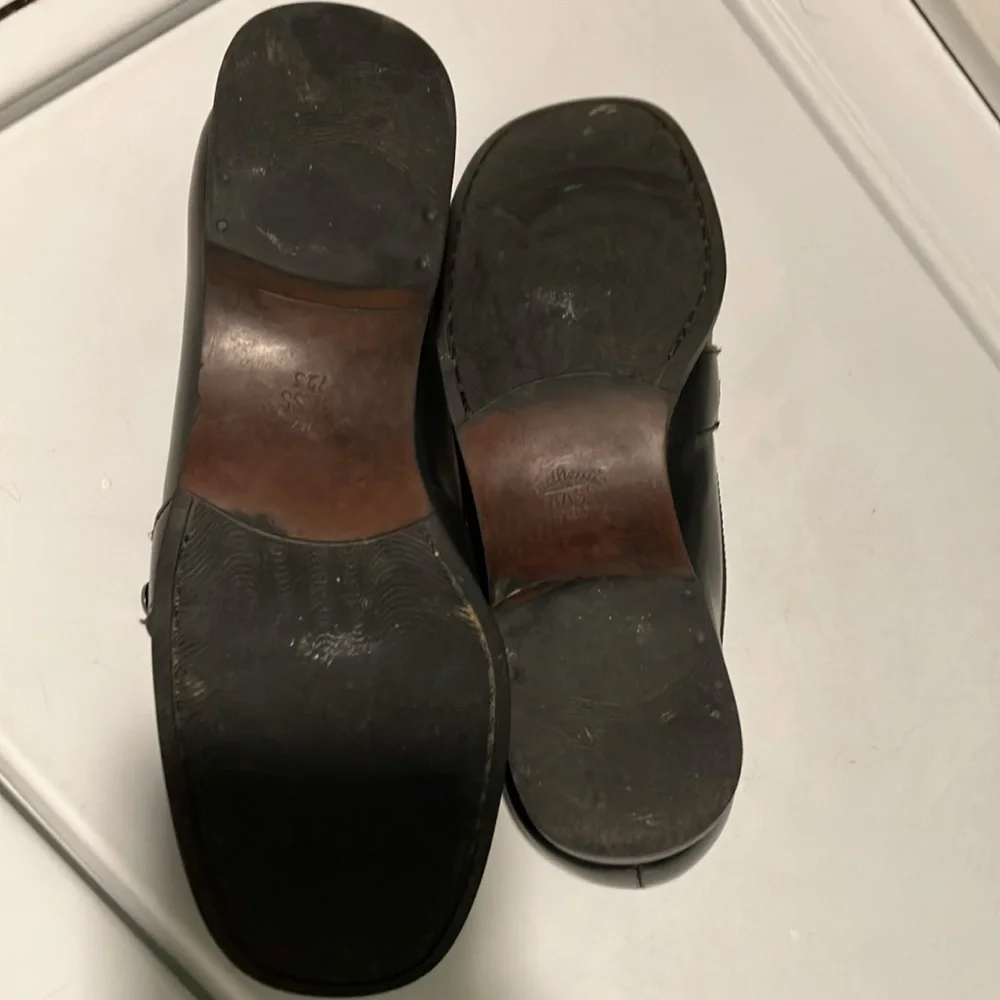 Bass Women’s black leather loafers shoes 8.5 Tracey silver hardware - Picture 8 of 10